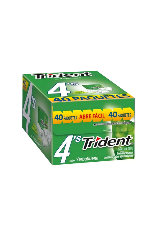 Trident - Chicle Sabor Yerbabuena Exh 40pz (Caja 40Exh)