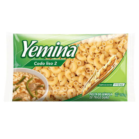 Yemina - Sopa Codo Liso #2 200gr (Caja 24pz)