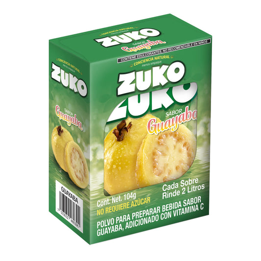 Zuko  - Concentrado Sabor Guayaba Exh. 8pz 13gr (Caja 12exh)