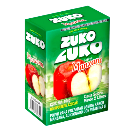 Zuko  - Concentrado Sabor Manzana Exh. 8pz 13gr (Caja 12exh)