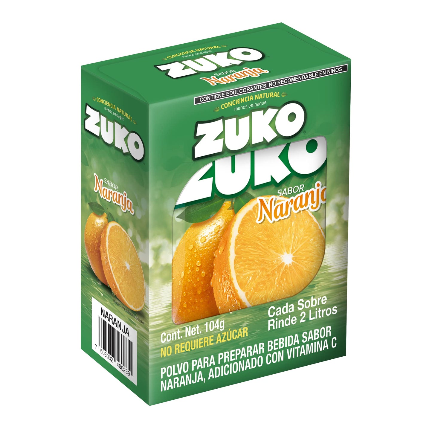 Zuko  - Concentrado Sabor Naranja Exh. 8pz 13gr (Caja 12exh)