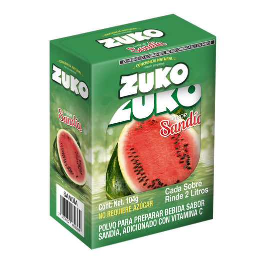 Zuko  - Concentrado Sabor Sandía Exh. 8pz 13gr (Caja 12exh)